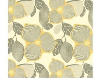 Optic Blossom Fabric Amy Butler Midwest Modern Quilters Cotton Yellow Mustard Gray 1/2 Yard Destash Fabric