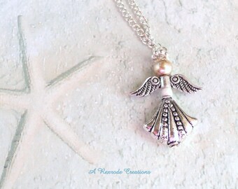 Angel Car Charms With White Bead Car Mirror Charms Angel Charms Rearview Mirror Charm Purse Charms Key Ring Coworker Gift Friendship Gift