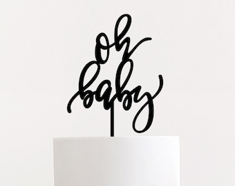 Oh Baby Cake Topper | Baby Shower Cake Topper | Party Decorations | cake topper | Laser Cut Wood Topper