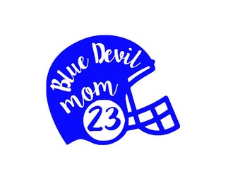 Blue Devil Mom Football helmet SVG Studio Eps PDF PNG vinyl cutting file