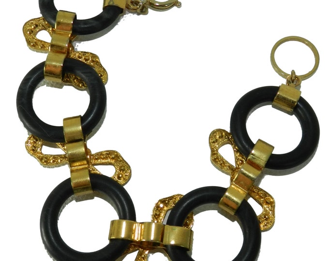 Vintage Pave Rhinestone Bracelet, Vintage Bow Link Bracelet, Vintage Fashion Bracelet, Vintage Jewelry Jewellery, Accessories