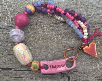 Happy Go Lucky Bracelet in Pinks