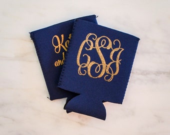 HooAMI Custom Wedding Decorations Beer Can Coolers Personalized Wedding Favor 12 Oz Neoprene Sleeve Assorted Colors