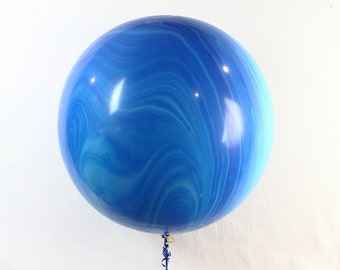 Marble Balloon, Blue Marble Balloon, Agate Balloons, Blue Balloons, Giant Balloon, Photo Prop, Birthday Ballon, Party Balloon, Large Balloon