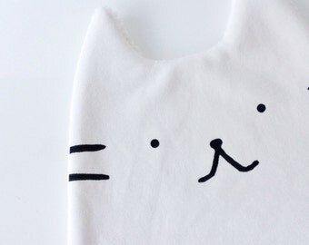 Handprinted cat shaped pacifier cloth "doudou"