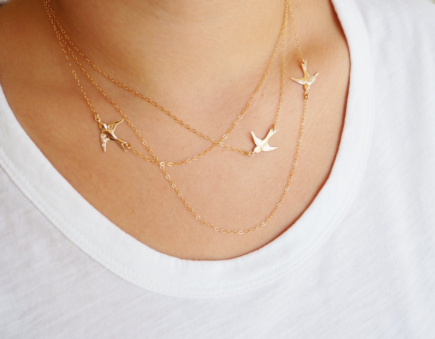 Download Flying Birds Necklace Three Layered Necklace Available in