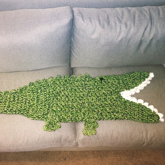 Crocheted Alligator Blanket by DCCreates on Etsy