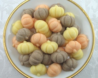 45 Mini Pumpkin Shaped Sugar Cubes for Autumn, Fall, Thanksgiving, Tea Party, Party Favor