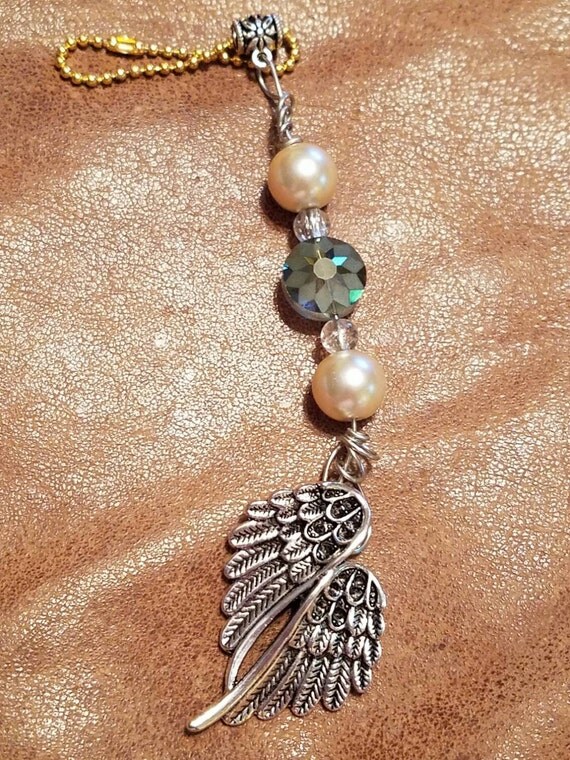 Items similar to Angel Wings Car Charm Accessory Rear view mirror ...