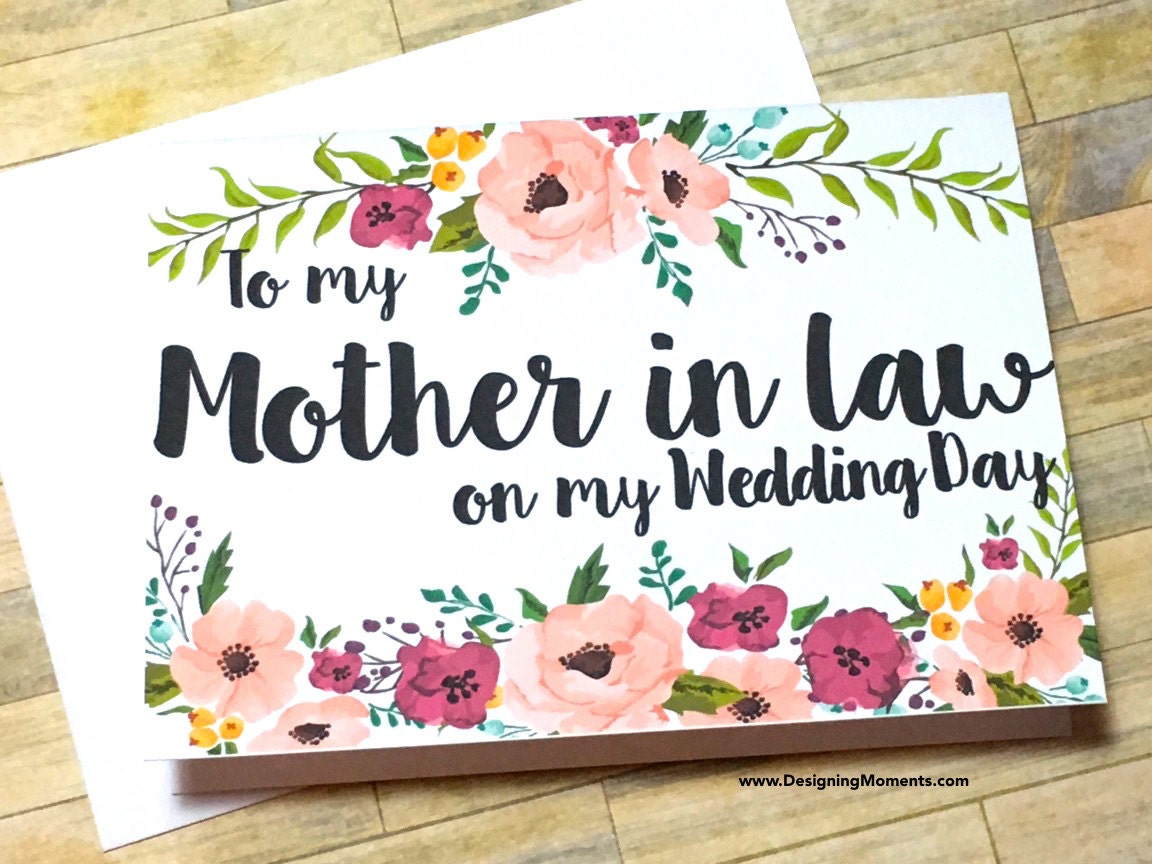 Mother in Law Thank You Card Wedding Mother in by DesigningMoments