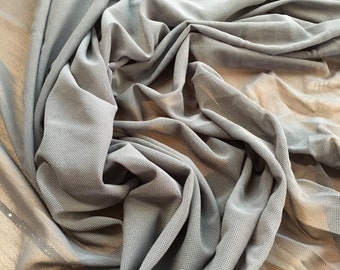 Charcoal Stretch Power Mesh Fabric By the Yard, Charcoal power mesh, Grey Soft Mesh Fabric, Stretch Mesh Fabric, Performance Mesh Fabric