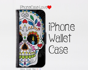Sugar skull iPhone 6 Case - sugar skull iPhone 6 Wallet Case - sugar skull iphone 6 - sugar skull iPhone 6 Wallet