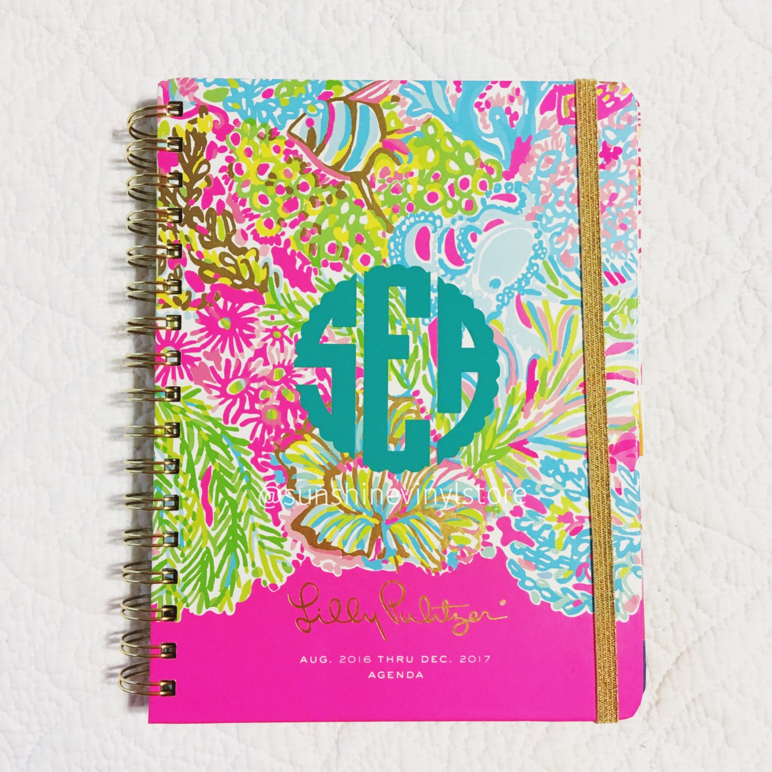 3 Inch Monogram for Lilly Pulitzer Agenda Planner