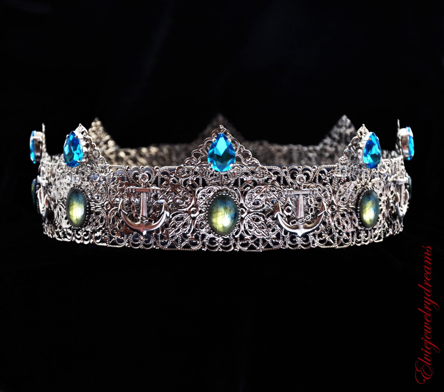 LABRADORITE MEDIEVAL CROWN Renaissance Crown by Elviejewelrydreams