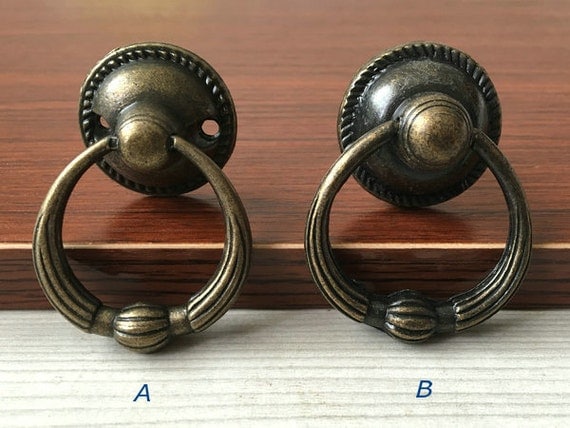 Vintage Look Dresser Drawer Pulls Handles Knobs Ring Drop Pull