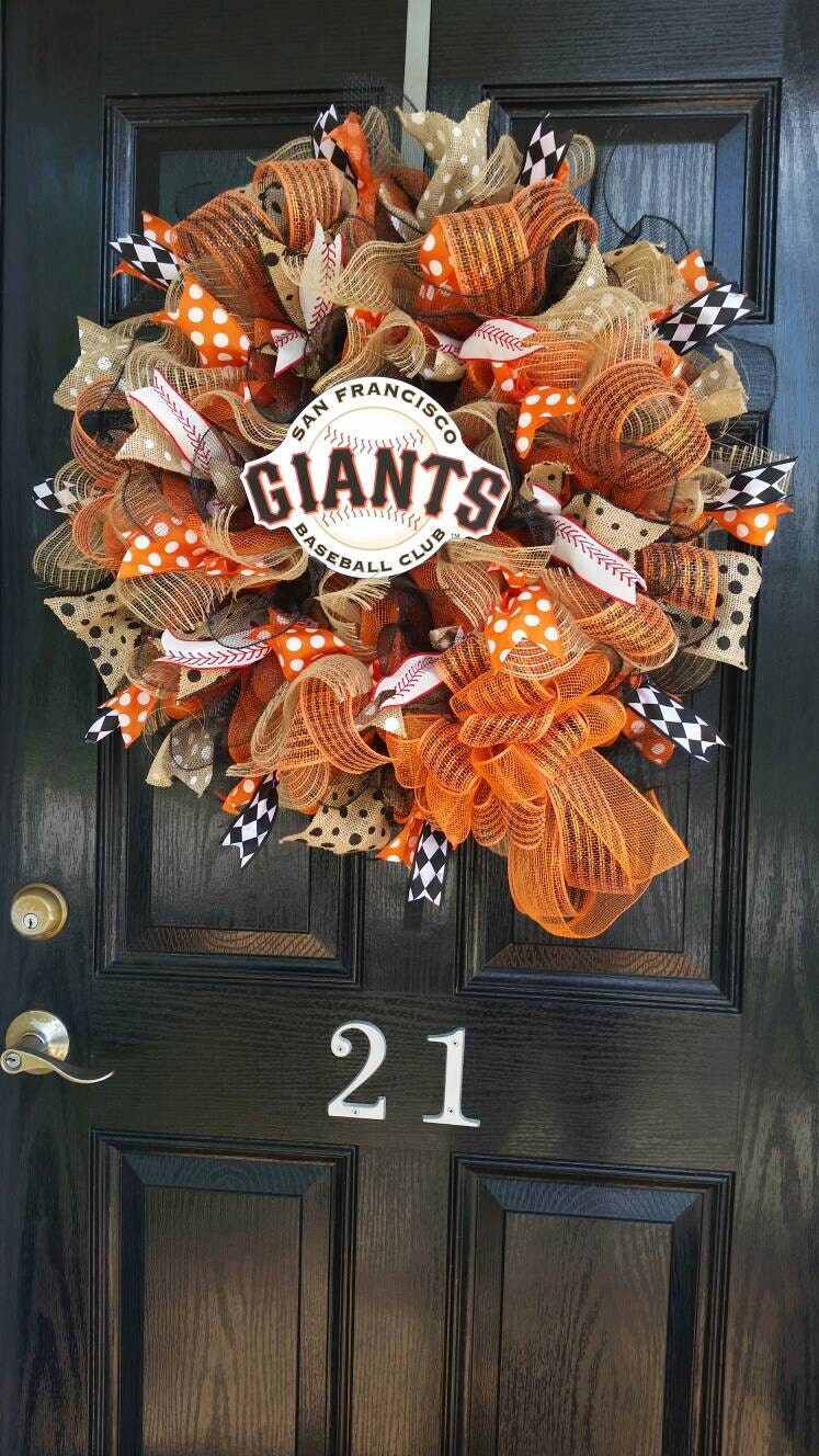 Large Mesh Wreath San Francisco Giants MLB by DesignTwentyNineSC