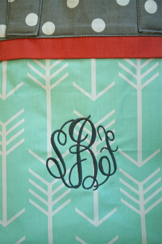 Arrows Diaper Bag Mint Custom Made to Order