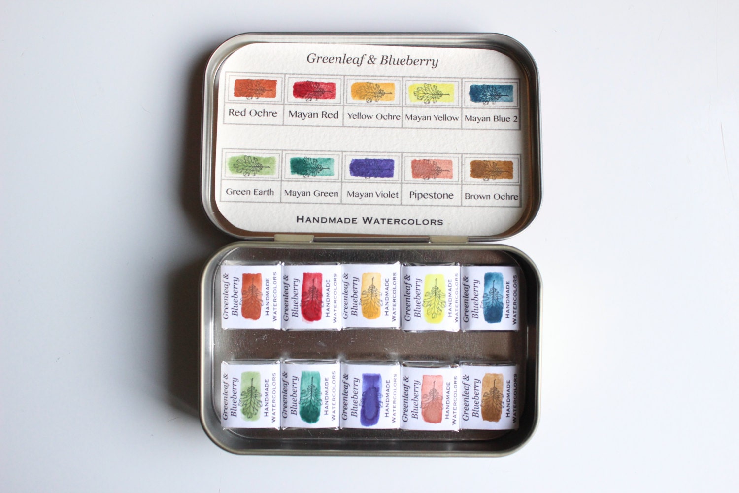 Travel Watercolor Set in Altoids Tin 10Color Landscape