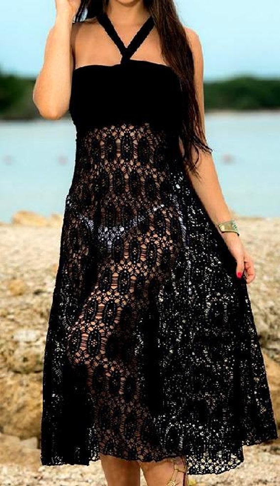 Beach Lace Skirt Cover Up/ women maxi skirt by eMDesignBoutique