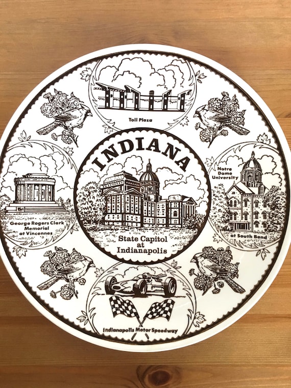 Vintage Indiana souvenir plate State Capitol Indianapolis collectors dish