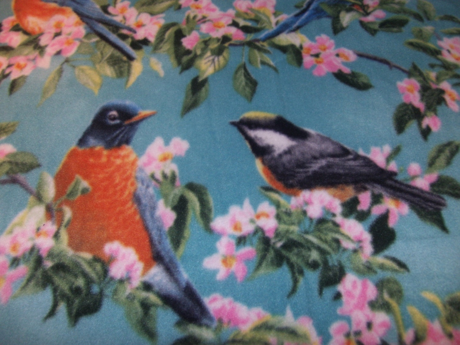 birds theme blanket Spring fleece blanket large fleece