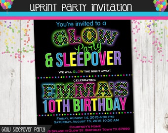 Items similar to Sleepover/Slumber Party Pink Invitation on Etsy