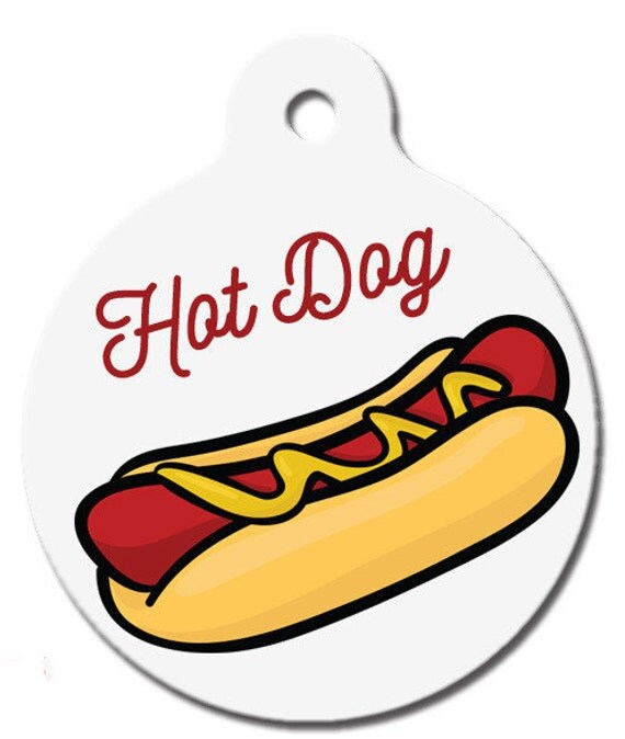 Download Hot Dog Dog ID Tag by WagATudeTags on Etsy