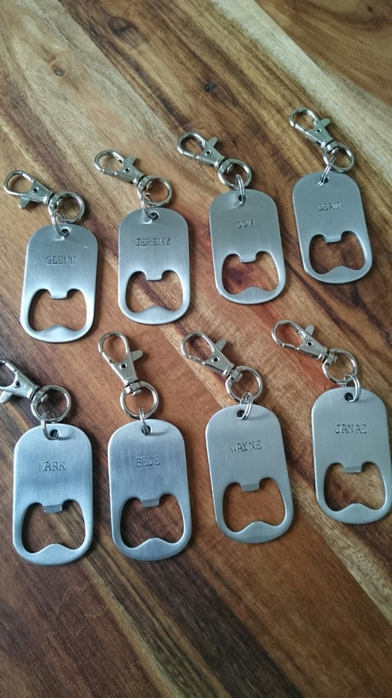 Personalized Bottle opener Keychain Stainless Steel. Gifts