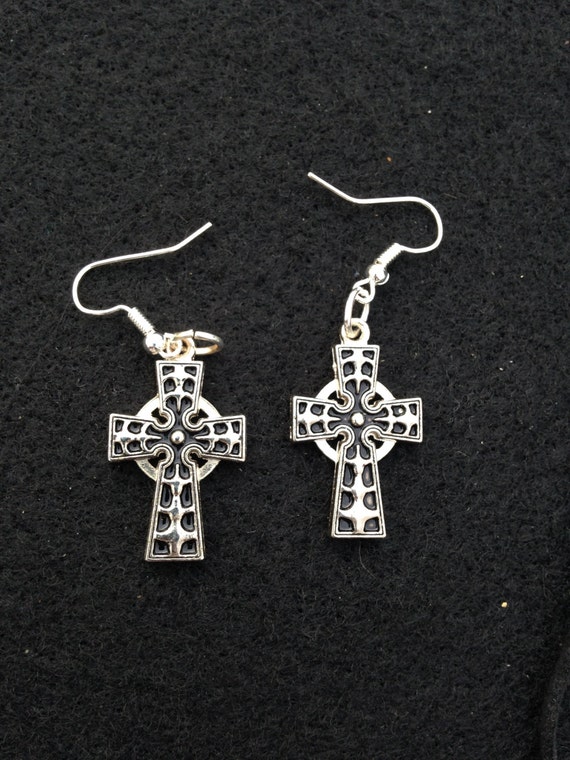 Black Cross Earrings Cross Jewelry Black Crosses by ...