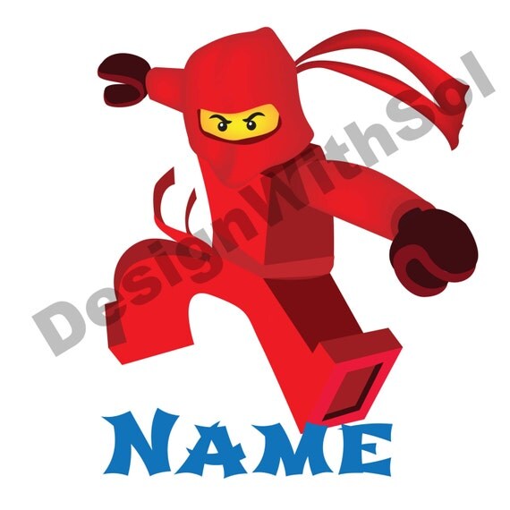 Red Ninjago Inspired Design Customized With Name By Designwithsol