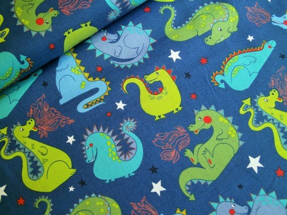 05 m printed cotton fabric Baby Dragon 115 cm w