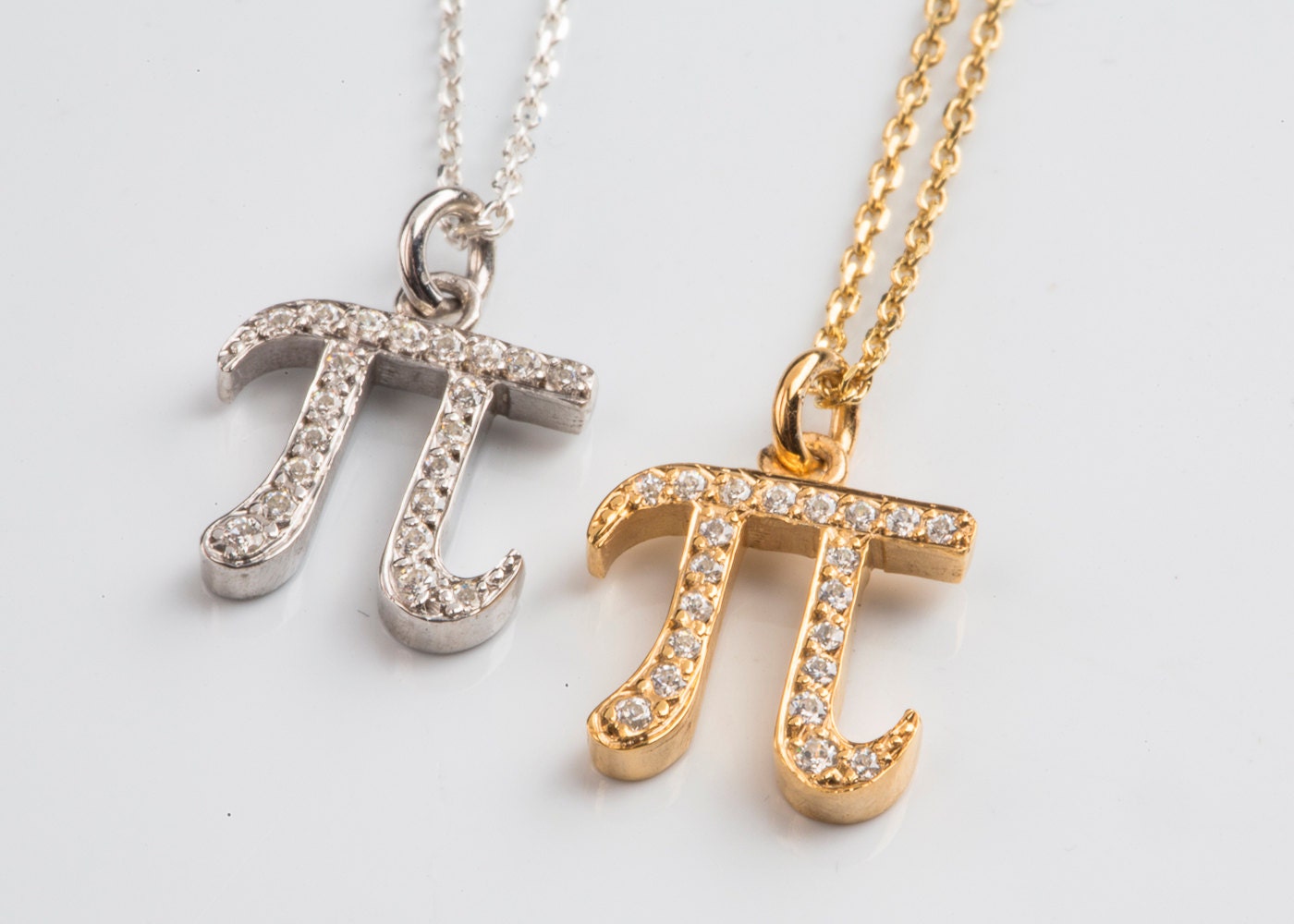 Diamond pi pendantMath jewelryDiamond pi necklace Gold pi