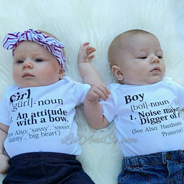 Funny Twin Clothes Boy Girl Twin Outfits Girl Boy Twins Boy