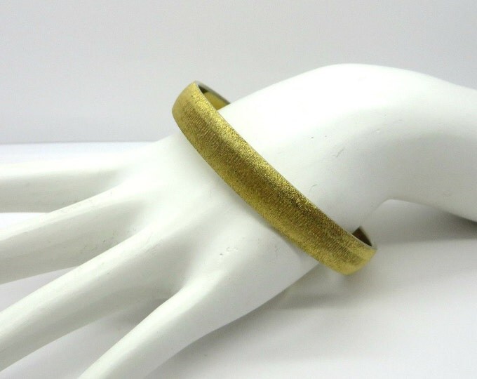 Vintage Monet Gold Tone Bangle, 1980s Bracelet Classic Matte Gold Finish Bangle, Gift for Her
