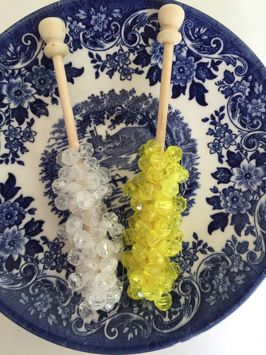 Set of 2 Faux Rock Candy Ornaments