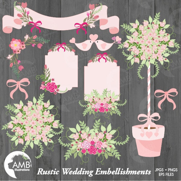 Wedding clipart Rustic Wedding clipart Bridal shower