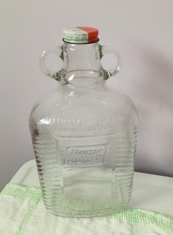 Items similar to Vintage Home Juice Company Glass Orange Juice Bottle
