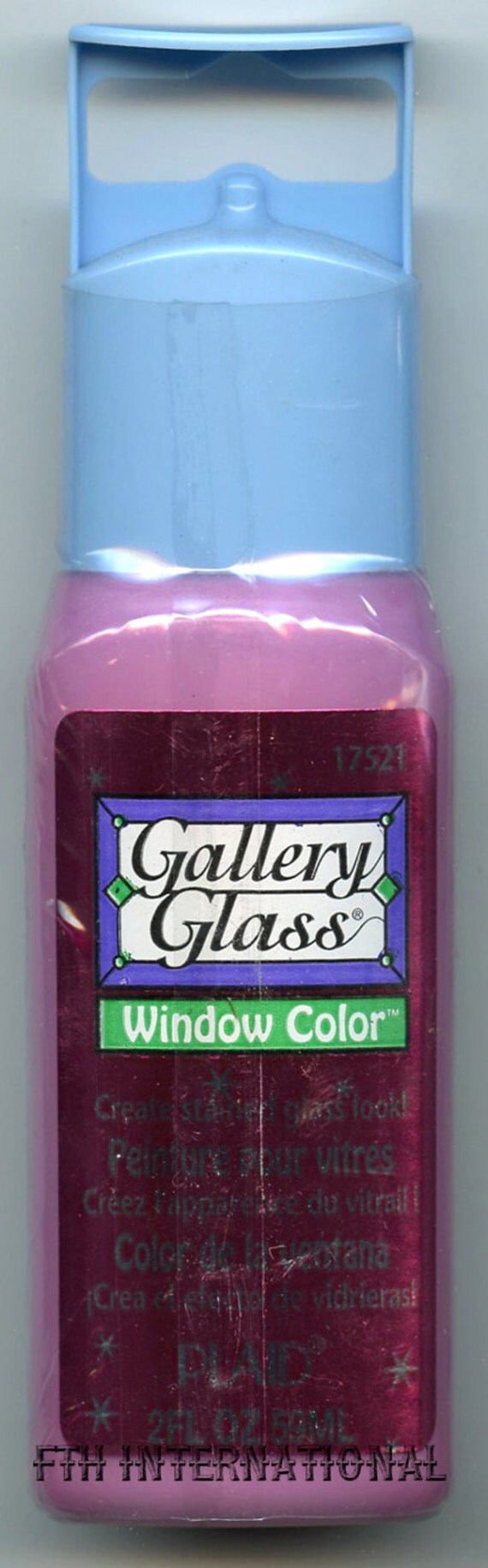 Plaid Gallery Glass Paint 17521 2 oz. Shimmer Cranberry