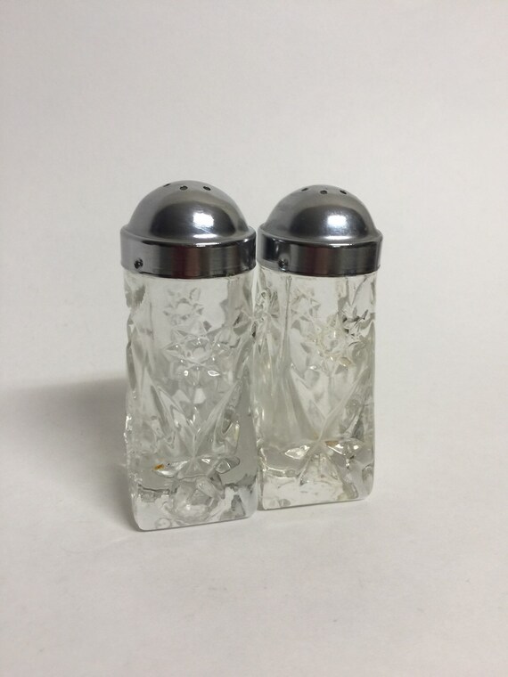 Vintage Cut Glass Salt And Pepper Shakers Restaurant Style