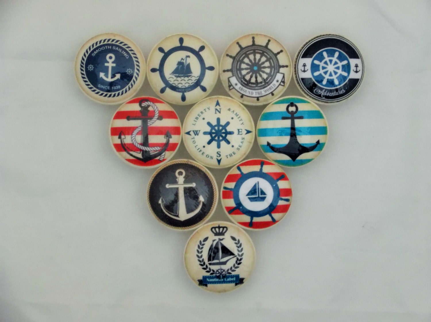 Set of 10 Anchors Away Nautical Knobs by TwistedRDesign