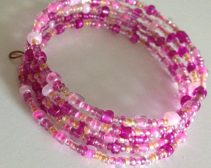 clearance! pink and orange memory wire bracelet set