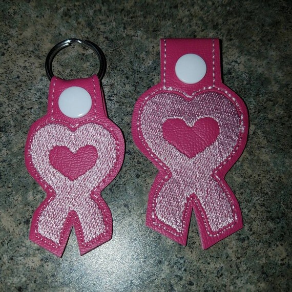Items similar to Cancer ribbon heart keychain on Etsy