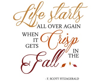 INSTANT DOWNLOAD Fall Word Art Overlay "Life Starts"
