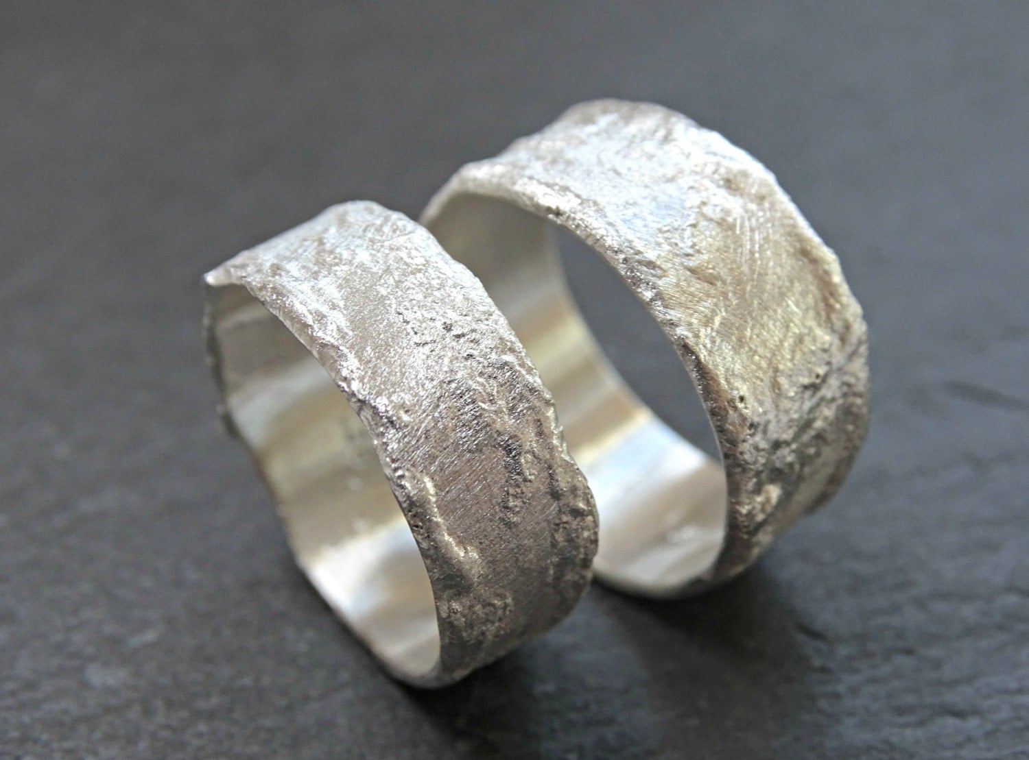 unique wedding rings rustic cool wilderness rings matching
