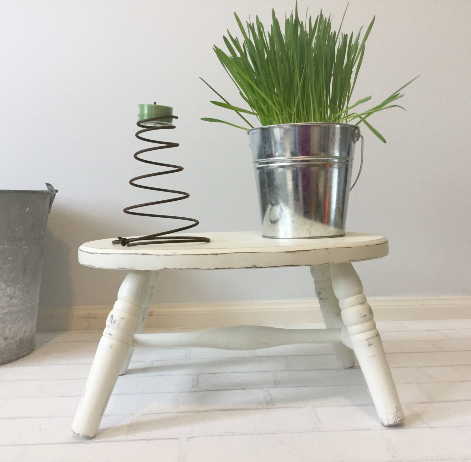 Small Vintage Stool Plant Stand Child�s Stool Small Vintage Stool Plant Stand Child�s Stool