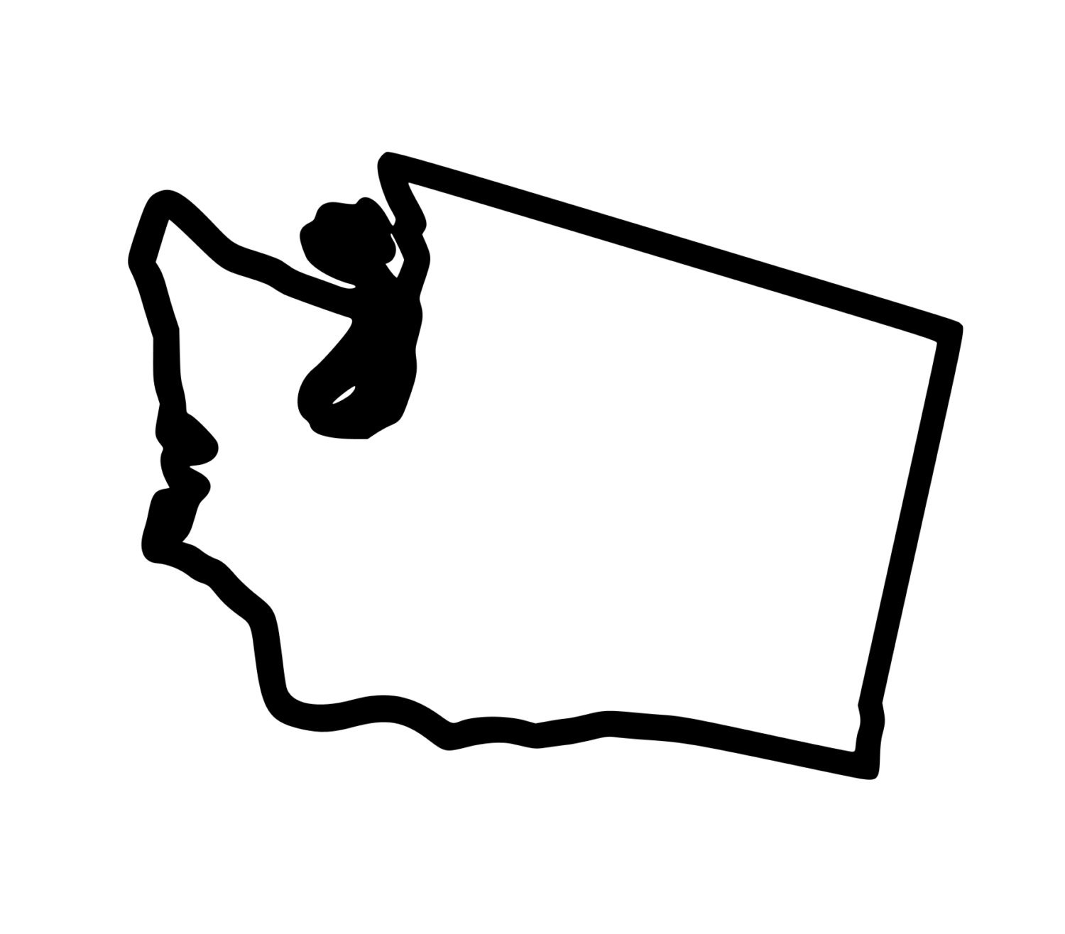 Washington Tattoo State Outline Tattoo Temporary by InsanityINK