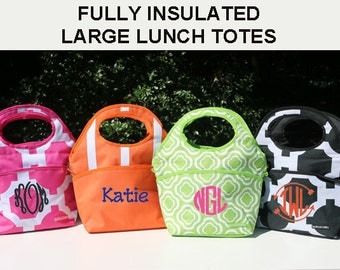 Monogrammed Lunch Bag, Lunch Box, Lunch Tote, Personalized Lunch Bag, Mini Cooler, Smaller Cooler, Monogrammed Insulated Lunch Bag