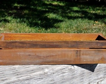 Wooden Box Planter Centerpiece Primitive Caddy Country Primitive Rustic Decor HD042