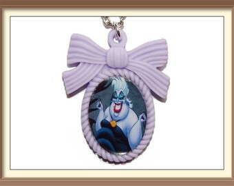 Ursula Disney Villains Inspired Bow Cameo Necklace / Little Mermaid