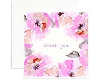 Watercolour Florals handprinted cards blank by SenayStudio on Etsy